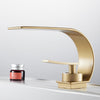 Curve Single Hole Double Handle Water Faucet Waterfall Water Tap