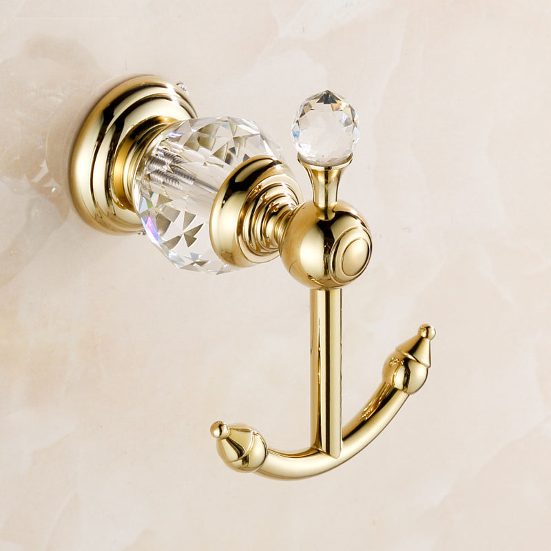 Robe Hooks Gold Hook on the wall Crystal Brass Gold Robe Hook – Index Bath