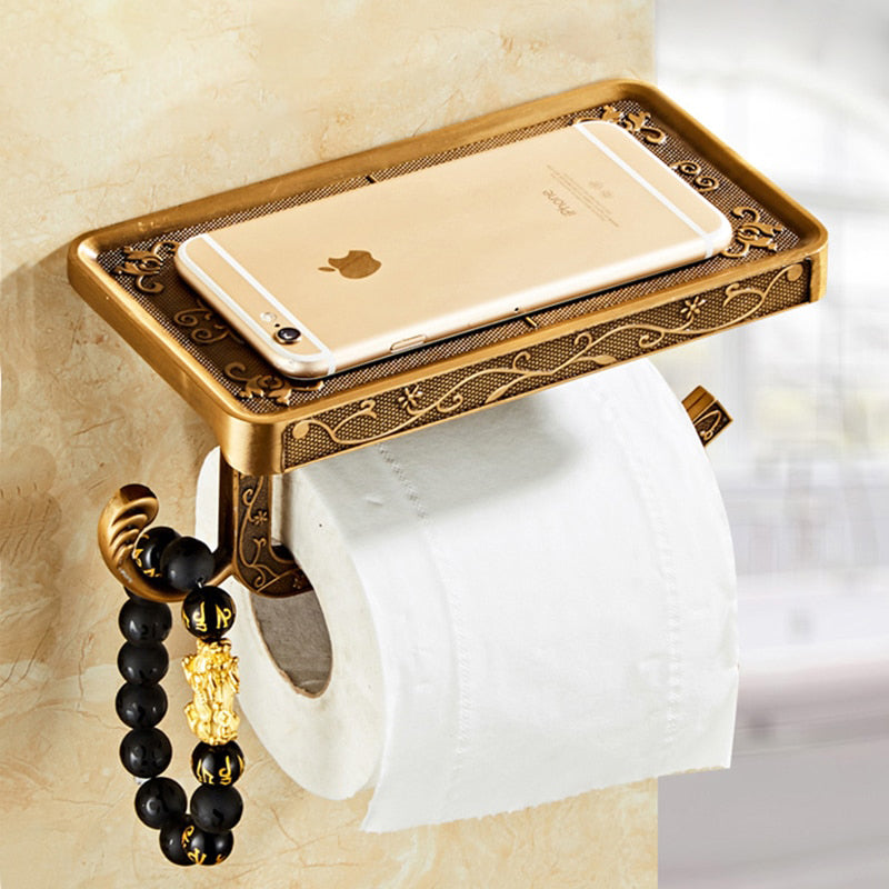 Toilet Paper Holder with Shelf Creative Bathroom Roll Paper Holder