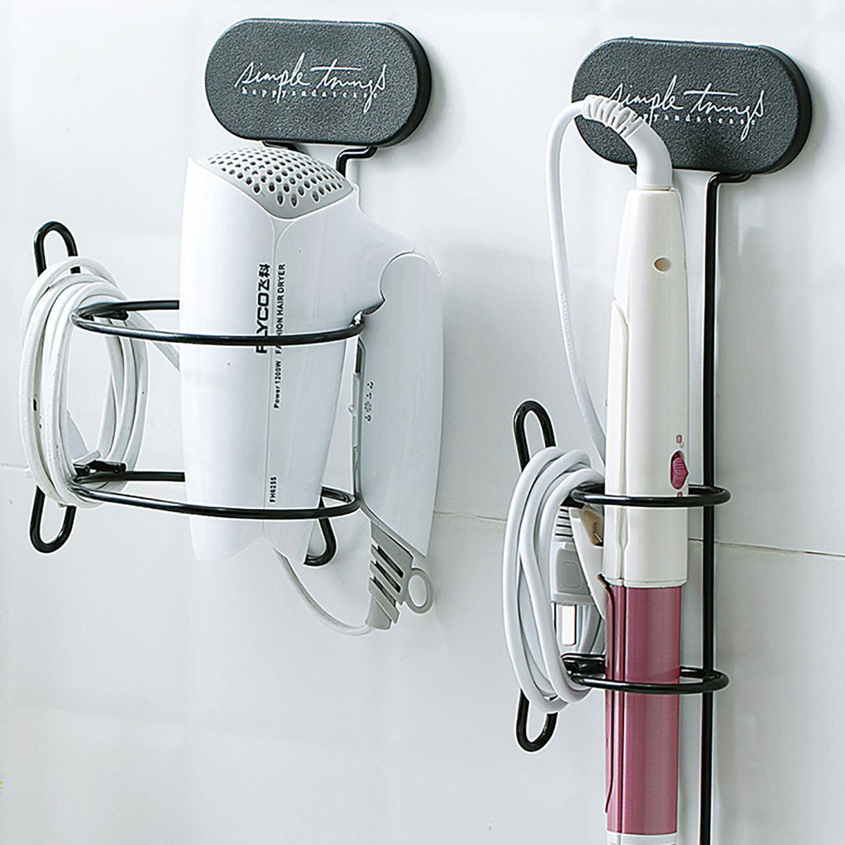 Curling Iron Holder Bathroom Storage For Hair Dryers, Flat Irons