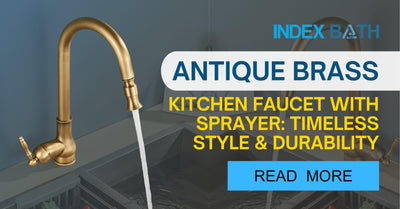 Antique Brass Kitchen Faucet with Sprayer: Timeless Style & Durability