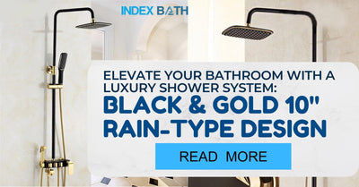 Elevate Your Bathroom with a Luxury Shower System: Black & Gold 10" Rain-Type Design