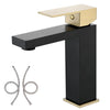 Stainless Steel Single Handle Bathroom Sink Faucet Black Gold Finish