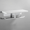 Marble Toilet Paper Holder Tissue Roll Rack with Mobile Phone Storage