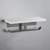 Marble Toilet Paper Holder Tissue Roll Rack with Mobile Phone Storage