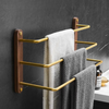 Aluminum and Wood Multi-Functional Bathroom Towel Rod Towel Rack