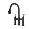 Kitchen Faucet Double Handle Pull-out Design Three-function Faucet