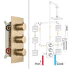 2-3 ways Mixer Valve Thermostat Control Valve Concealed Shower Valve