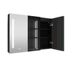 3 Color Adjustment Dimmable LED Mirror Wood Bathroom Medicine Cabinet