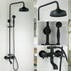 3-functions Mixer Valve Water Tap Combo Kit Black Shower Faucet Set