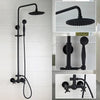 3-functions Mixer Valve Water Tap Combo Kit Black Shower Faucet Set