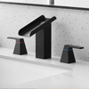 3 Hole Bathroom Stainless Steel Black Basin Faucet with Double Handle