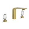 3-Hole Brass Widespread Bathroom Faucet Dual Handle Water Mixer Tap