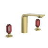 3-Hole Brass Widespread Bathroom Faucet Dual Handle Water Mixer Tap