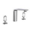 3-Hole Brass Widespread Bathroom Faucet Dual Handle Water Mixer Tap