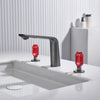 3-Hole Brass Widespread Bathroom Faucet Dual Handle Water Mixer Tap