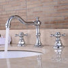 3 Hole Deck Mounted Dual Handle Mixer Tap Widespread Sink Faucet