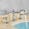 3 Holes Basin Faucet Deck Mount Tap Water Double Handles Basin Tap