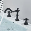 3 Holes Basin Faucet Deck Mount Tap Water Double Handles Basin Tap