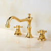 3 Holes Basin Faucet Deck Mount Tap Water Double Handles Basin Tap