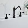 3 Holes Basin Faucet Deck Mount Tap Water Double Handles Basin Tap