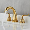 3 Holes Basin Faucet Deck Mount Tap Water Double Handles Basin Tap