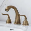 3 Holes Basin Faucet Deck Mount Tap Water Double Handles Basin Tap