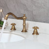 3 Holes Basin Faucet Deck Mount Tap Water Double Handles Basin Tap