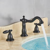 3 Holes Basin Faucet Deck Mount Tap Water Double Handles Basin Tap