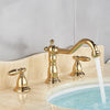 3 Holes Basin Faucet Deck Mount Tap Water Double Handles Basin Tap