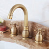 3 Holes Bath basin Counter Mixer Taps Antique Brass Basin Faucets