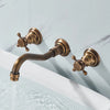 3 Holes Wall Mounted Bathroom Faucet Brass Tap Bathtub Mixer Crane