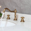 3 pcs Bathtub Faucets Antique Brass Basin Faucet Double Handles Tap