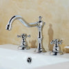 3 pcs Bathtub Faucets Antique Brass Basin Faucet Double Handles Tap