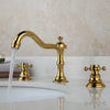 3 pcs Bathtub Faucets Antique Brass Basin Faucet Double Handles Tap