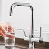 3-way Brass Filter Kitchen Faucet Drinking Water Filter Dual Handle Faucet In 3 Colors