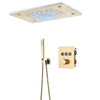 3 Way Embedded Ceiling LED Rainfall Shower Head Concealed Faucet Set