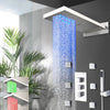 3-Ways Valve Brass Rain Waterfall Bathtub Shower Faucet Water Mixer