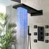 3-Ways Valve Brass Rain Waterfall Bathtub Shower Faucet Water Mixer