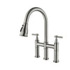 Kitchen Faucet Double Handle Pull-out Design Three-function Faucet