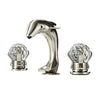 3Pcs Basin Faucet Crystal Handle Widespread Dolphin Bathroom Faucet