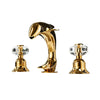 3Pcs Basin Faucet Crystal Handle Widespread Dolphin Bathroom Faucet