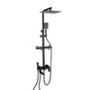4-Function Brass Shower System with Storage Shelf Rain Shower Faucet