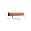 Retro Walnut Wood and Brass Towel Rack Wall Mounted Wooden Towel Bar