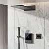 Luxury Brass Thermostatic Rainfall Shower Set LED Display 3 Spray Mode