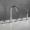 5 Hole Leaf Handle Bathtub Faucet Mixer For Bathroom Jacuzzi 5pcs Set