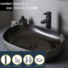 Ceramic Bathroom Vessel Single Sink Countertop Drain Hand Wash Basin