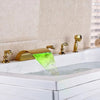 5pcs Bath Tub Faucet Mixers Widespread with LED Light Set