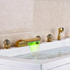 5pcs Bath Tub Faucet Mixers Widespread with LED Light Set