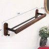 Aluminum and Wood Towel Rack Wall Mounted Non Perforated Storage Rack